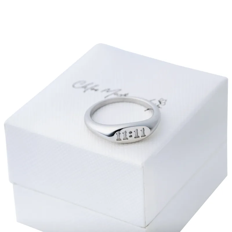 11:11 Angel Number Ring - Silver